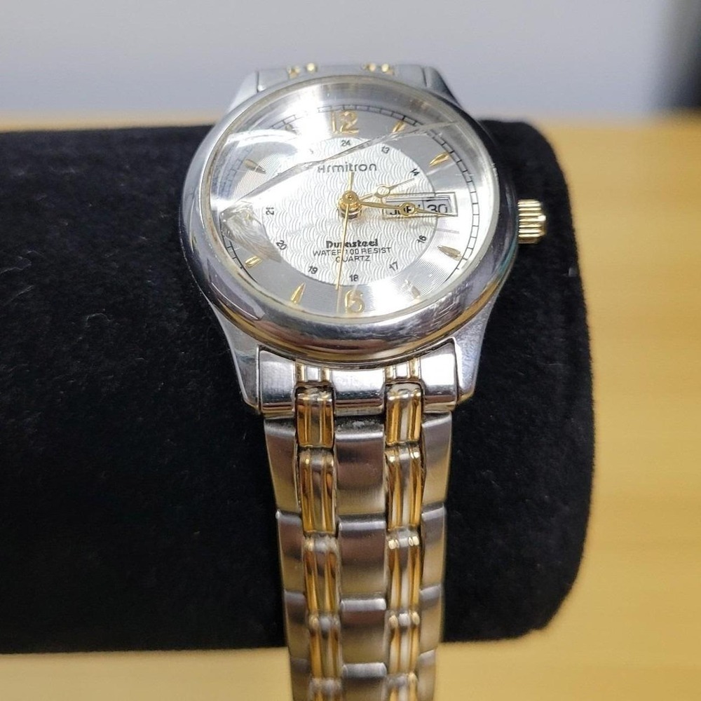 Vintage Durasteel By Armitron Watch Womens Silver Tone Stainless Steel 100 Ft